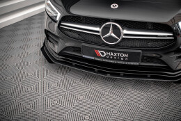 Street Pro Cup Spoilerlippe Front Ansatz für Mercedes A35 AMG AERO / AMG-Line W177 rot+ Hochglanz Flaps