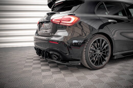 Street Pro Heckschürze Heck Ansatz Diffusor für Mercedes A35 AMG Hatchback W177 schwarz+ Hochglanz Flaps