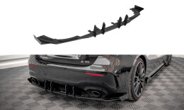 Street Pro Heckschürze Heck Ansatz Diffusor passend für Mercedes A35 AMG Hatchback W177 SCHWARZ+ HOCHGLANZ FLAPS