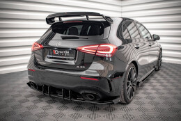 Street Pro Heckschürze Heck Ansatz Diffusor passend für Mercedes A35 AMG Hatchback W177 SCHWARZ+ HOCHGLANZ FLAPS