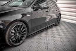 Street Pro Seitenschweller Ansatz Cup Leisten passend für Mercedes A35 AMG / AMG-Line W177 SCHWARZ