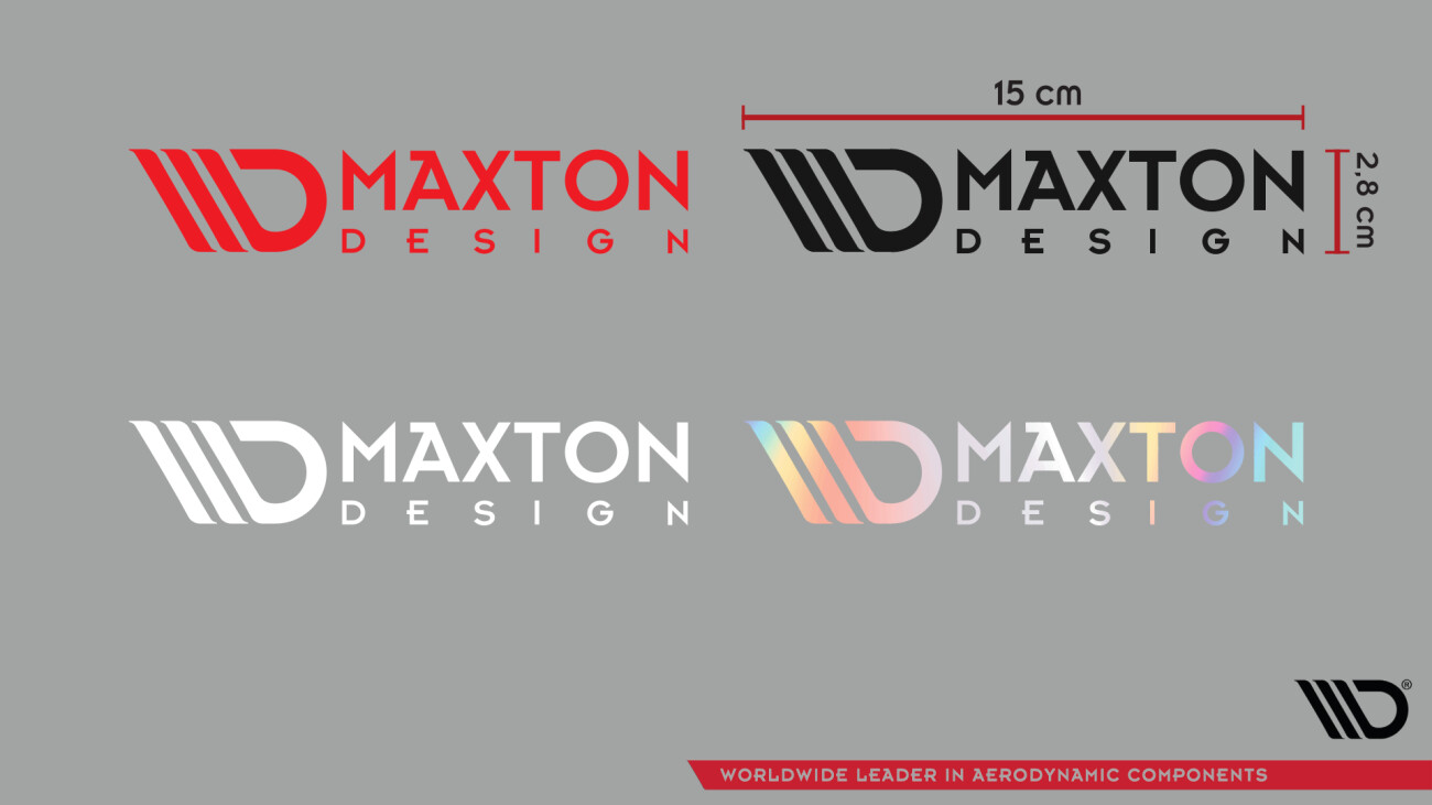 Maxton Design Sticker White 01 Aufkleber Logo ohne Schriftzug 15x7
