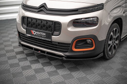 Cup Spoilerlippe Front Ansatz für Citroen Berlingo Mk3 schwarz Hochglanz