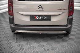 Mittlerer Cup Diffusor Heck Ansatz passend für Citroen Berlingo Mk3 schwarz Hochglanz