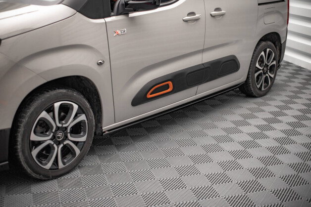 Seitenschweller Ansatz Cup Leisten passend für Citroen Berlingo Mk3 schwarz Hochglanz