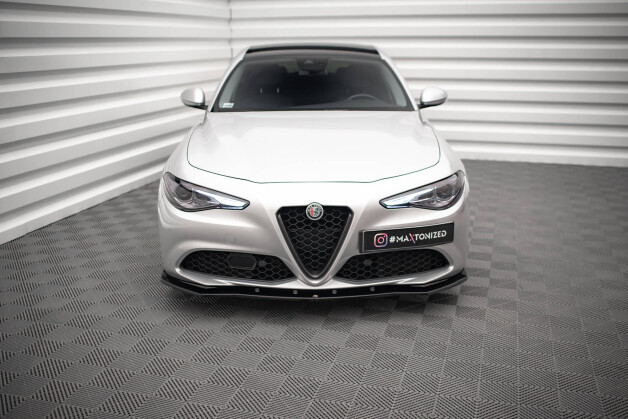 Street+ Spoilerlippe Front Ansatz V.1 passend für Alfa Romeo Giulia Sport schwarz Hochglanz