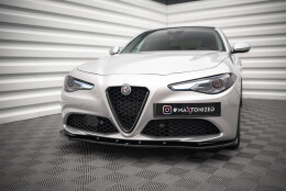 Street+ Spoilerlippe Front Ansatz V.1 passend für Alfa Romeo Giulia Sport schwarz Hochglanz
