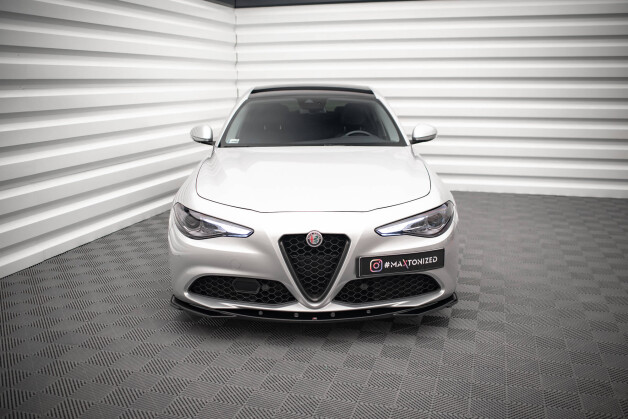 Street+ Spoilerlippe Front Ansatz V.2 passend für Alfa Romeo Giulia Sport schwarz Hochglanz