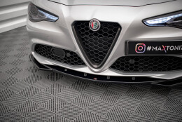 Street+ Spoilerlippe Front Ansatz V.2 passend für Alfa Romeo Giulia Sport schwarz Hochglanz