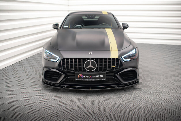 Cup Spoilerlippe Front Ansatz V.3 passend für Mercedes-AMG GT 63S 4-Door Coupe Aero schwarz Hochglanz