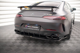 Mittlerer Cup Diffusor Heck Ansatz DTM Look passend für Mercedes-AMG GT 63S 4-Door Coupe Aero schwarz Hochglanz