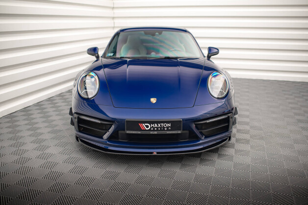 Cup Spoilerlippe Front Ansatz V.1 passend für Porsche 911 Carrera Aero / Carrera GTS 992 schwarz Hochglanz