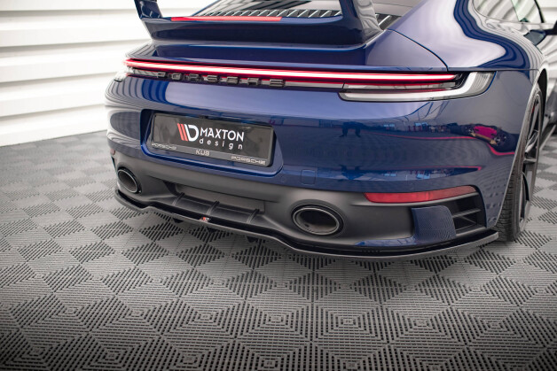 Mittlerer Cup Diffusor Heck Ansatz V.1 passend für Porsche 911 Carrera Aero / Carrera GTS 992 schwarz Hochglanz