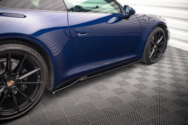 Seitenschweller Ansatz Cup Leisten V.1 passend für Porsche 911 Carrera Aero / Carrera GTS 992 schwarz Hochglanz