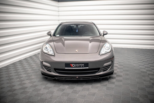 Cup Spoilerlippe Front Ansatz V.1 passend für Porsche Panamera / Panamera Diesel 970 schwarz Hochglanz
