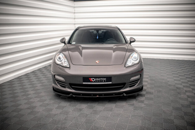 Cup Spoilerlippe Front Ansatz V.2 passend für Porsche Panamera / Panamera Diesel 970 schwarz Hochglanz