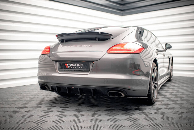 Heck Ansatz Diffusor passend für Porsche Panamera / Panamera Diesel 970 schwarz Hochglanz