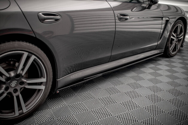 Seitenschweller Ansatz Cup Leisten V.1 passend für Porsche Panamera / Panamera Diesel / Panamera Turbo 970 schwarz Hochglanz