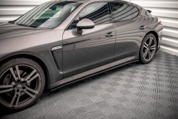 Seitenschweller Ansatz Cup Leisten V.2 passend für Porsche Panamera / Panamera Diesel / Panamera Turbo 970 schwarz Hochglanz