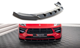 Cup Spoilerlippe Front Ansatz V.1 passend für Porsche Macan GTS / Sport Design Mk1 Facelift schwarz Hochglanz