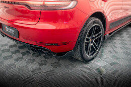 Heck Ansatz Flaps Diffusor für Porsche Macan GTS / Sport Design Mk1 FL schwarz Hochglanz