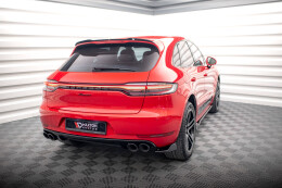 Heck Ansatz Flaps Diffusor für Porsche Macan GTS / Sport Design Mk1 FL schwarz Hochglanz