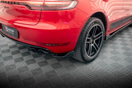 Heck Ansatz Flaps Diffusor passend für Porsche Macan GTS / Sport Design Mk1 Facelift schwarz Hochglanz