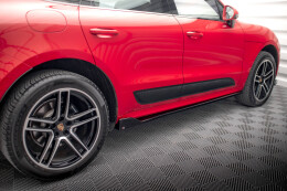 Seitenschweller Ansatz Cup Leisten für Porsche Macan Mk1 Facelift schwarz matt