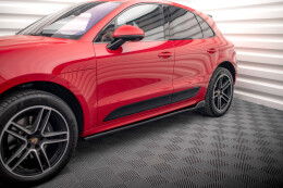 Seitenschweller Ansatz Cup Leisten für Porsche Macan GTS / Sport Design Mk1 schwarz Hochglanz