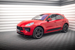 Seitenschweller Ansatz Cup Leisten für Porsche Macan GTS / Sport Design Mk1 schwarz Hochglanz