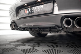 Mittlerer Cup Diffusor Heck Ansatz DTM Look passend für Porsche 911 Carrera / Carrera GTS 997 Facelift schwarz Hochglanz