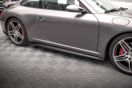 Seitenschweller Ansatz Cup Leisten passend für Porsche 911 Carrera / Carrera GTS 997 Facelift schwarz Hochglanz