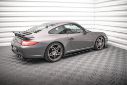 Seitenschweller Ansatz Cup Leisten passend für Porsche 911 Carrera / Carrera GTS 997 Facelift schwarz Hochglanz