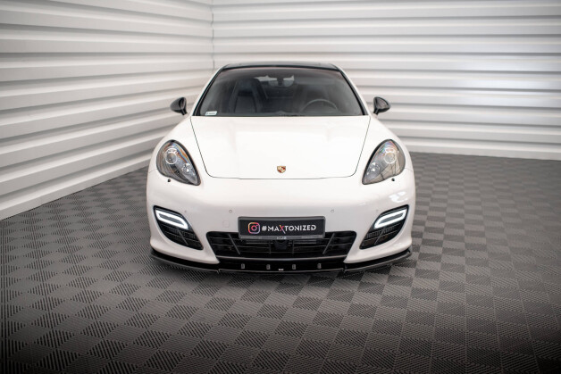 Cup Spoilerlippe Front Ansatz V.1 passend für Porsche Panamera Turbo Sport Design Paket 970 schwarz Hochglanz