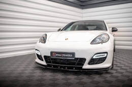 Cup Spoilerlippe Front Ansatz V.1 für Porsche Panamera Turbo Sport Design Paket 970 schwarz Hochglanz
