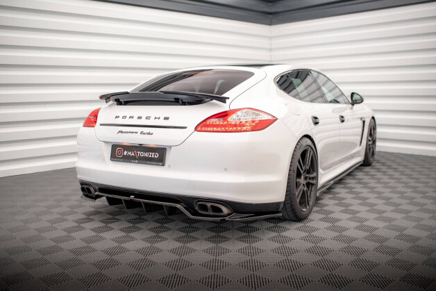 Mittlerer Cup Diffusor Heck Ansatz DTM Look passend für Porsche Panamera Turbo 970 schwarz matt