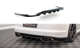 Mittlerer Cup Diffusor Heck Ansatz DTM Look für Porsche Panamera Turbo 970 schwarz matt