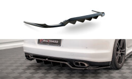Mittlerer Cup Diffusor Heck Ansatz DTM Look passend für Porsche Panamera Turbo 970 schwarz matt