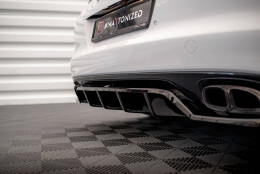 Mittlerer Cup Diffusor Heck Ansatz DTM Look passend für Porsche Panamera Turbo 970 schwarz matt