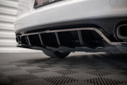 Mittlerer Cup Diffusor Heck Ansatz DTM Look passend für Porsche Panamera Turbo 970 schwarz matt