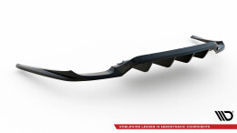 Mittlerer Cup Diffusor Heck Ansatz DTM Look passend für Porsche Panamera Turbo 970 schwarz matt