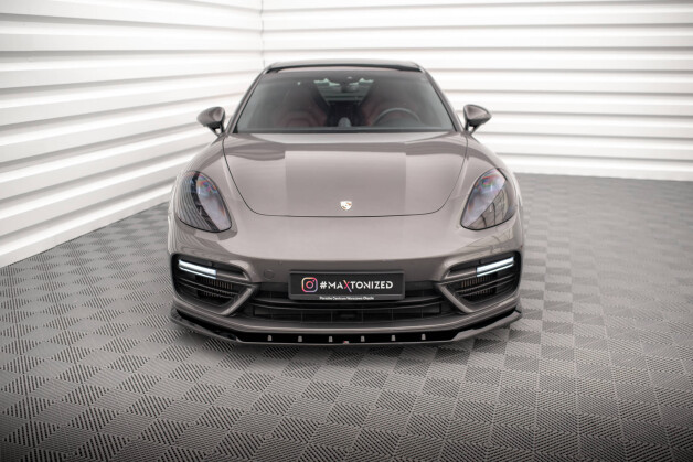 Cup Spoilerlippe Front Ansatz V.1 passend für Porsche Panamera Turbo S E-Hybrid schwarz Hochglanz