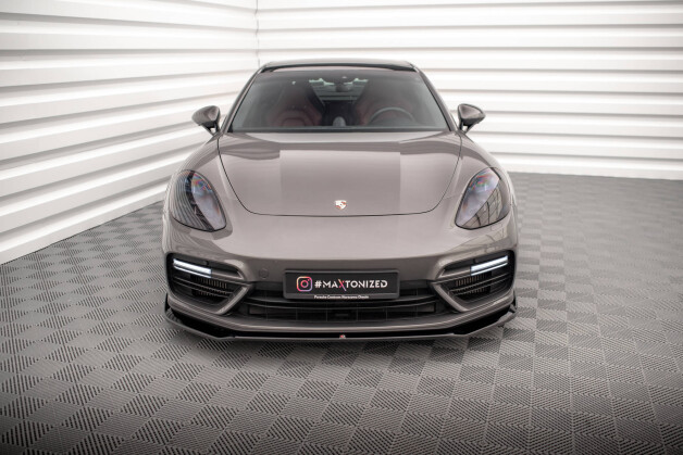Cup Spoilerlippe Front Ansatz V.2 passend für Porsche Panamera Turbo S E-Hybrid schwarz Hochglanz