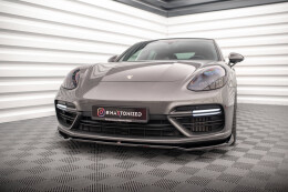 Cup Spoilerlippe Front Ansatz V.2 für Porsche Panamera Turbo S E-Hybrid schwarz Hochglanz