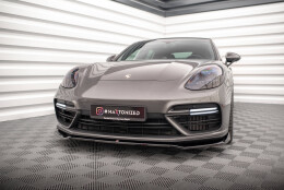 Street+ Spoilerlippe Front Ansatz V.2 passend für Porsche Panamera Turbo S E-Hybrid schwarz Hochglanz