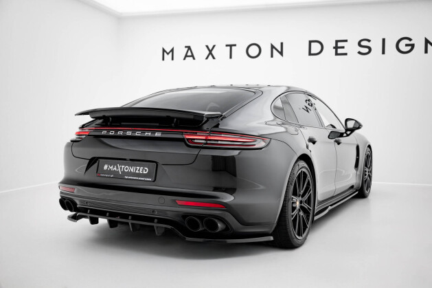 Mittlerer Cup Diffusor Heck Ansatz DTM Look passend für Porsche Panamera Turbo S E-Hybrid / Panamera E-Hybrid / Panamera 4S 971 schwarz Hochglanz