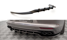 Mittlerer Cup Diffusor Heck Ansatz DTM Look für Porsche Panamera E-Hybrid 971 schwarz Hochglanz