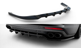 Mittlerer Cup Diffusor Heck Ansatz DTM Look passend für Porsche Panamera Turbo S E-Hybrid / Panamera E-Hybrid / Panamera 4S 971 schwarz Hochglanz
