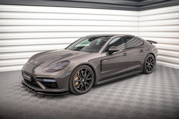 Seitenschweller Ansatz Cup Leisten für V.1 für Porsche Panamera Turbo S E-Hybrid / Panamera E-Hybrid / Panamera 4S 971 schwarz Hochglanz