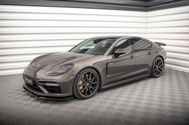 Seitenschweller Ansatz Cup Leisten V.1 für Porsche Panamera Turbo S E-Hybrid / Panamera E-Hybrid 971 schwarz Hochglanz